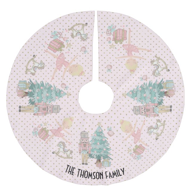 Nutcracker Photo Christmas Cute Ballerina Brushed Polyester Tree Skirt (Front)