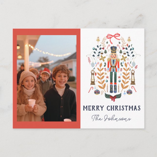 Nutcracker Photo Christmas Holiday Card (Front)