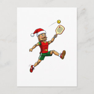 Nutcracker Pickleball Player Holiday Sports Xmas Postcard