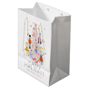 Nutcracker Pink Christmas Tree Holiday Medium Gift Bag