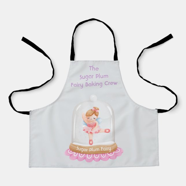 Nutcracker Pink Sugar Plum Fairy Christmas Apron (Front)