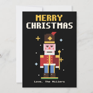 Nutcracker Pixel Art Christmas Card
