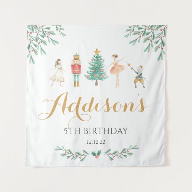 Nutcracker Poster, Nutcracker welcome sign Tapestry (Front)