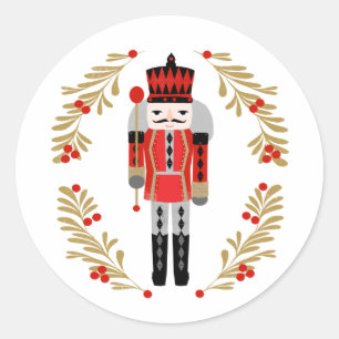 Nutcracker Prince Christmas Classic Round Sticker