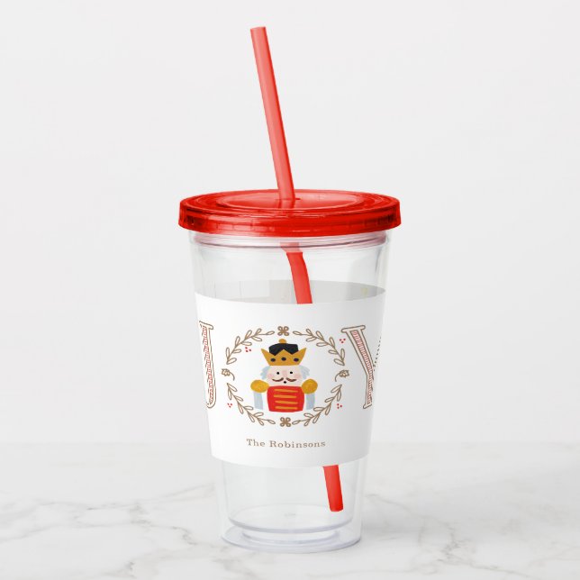 Nutcracker Prince Holiday Photo  Acrylic Tumbler (Left)