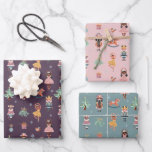 Nutcracker Purple Pink Blue Wrapping Paper<br><div class="desc">Nutcracker Christmas Wrapping Paper featuring nutcrackers,  ballerinas an the mouse king.</div>