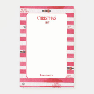 Nutcracker Red Christmas List Name Post-It Notes