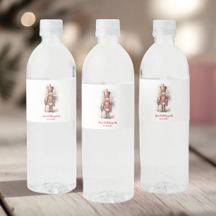 Nutcracker Red Magical Birthday  Water Bottle Label