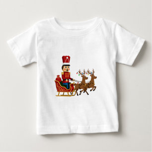 Nutcracker Riding a Magical Christmas Sleigh Baby T-Shirt