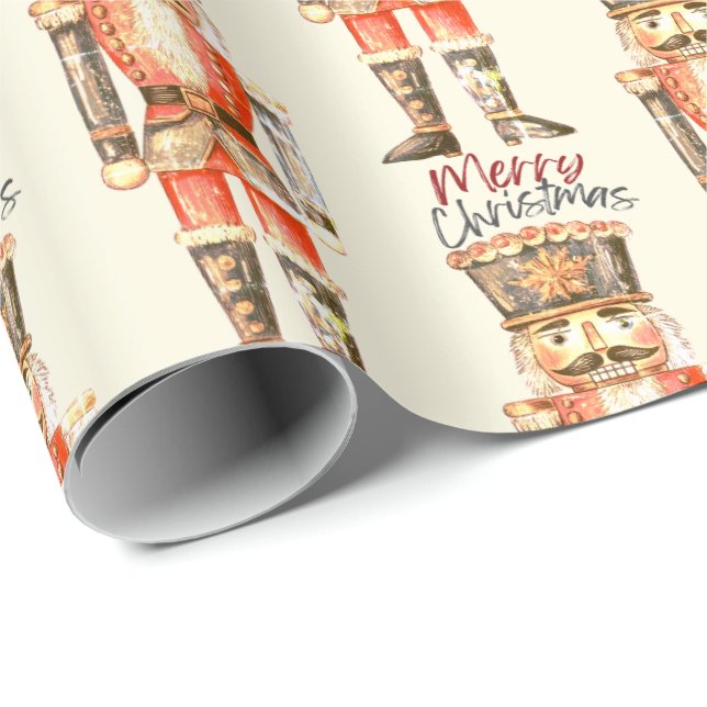 Nutcracker Script Merry Christmas Wrapping Paper (Roll Corner)