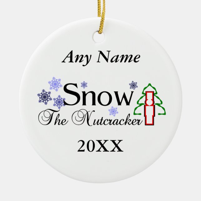 Nutcracker Snow Ceramic Tree Decoration (Front)