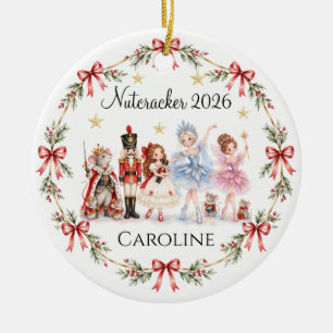 Nutcracker Snowflake Ceramic Ornament