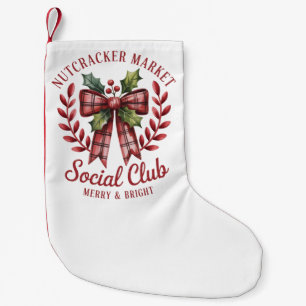 Nutcracker Social Club Shopping Market Group  Small Christmas Stocking