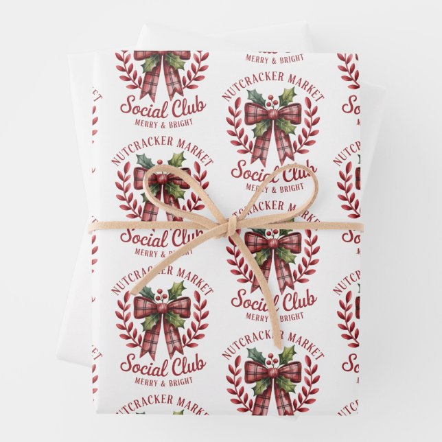 Nutcracker Social Club Shopping Market Group  Wrapping Paper Sheet (In situ)
