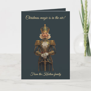 Nutcracker Soldier Art Nouveau Style Christmas Card
