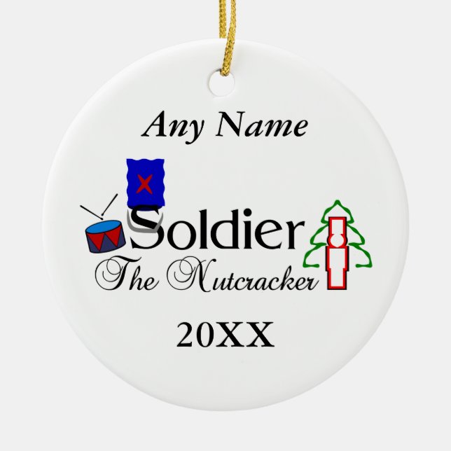 Nutcracker Soldier Ceramic Tree Decoration (Front)