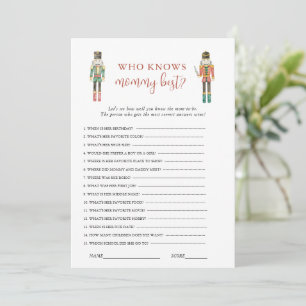 Nutcracker soldier Christmas Baby Shower game  Invitation