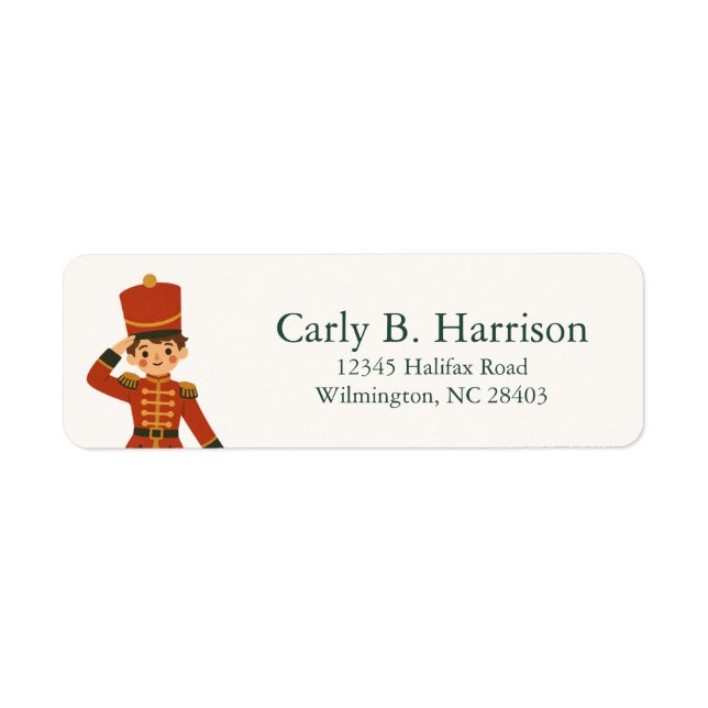 Nutcracker Soldier Christmas Return Address (Front)