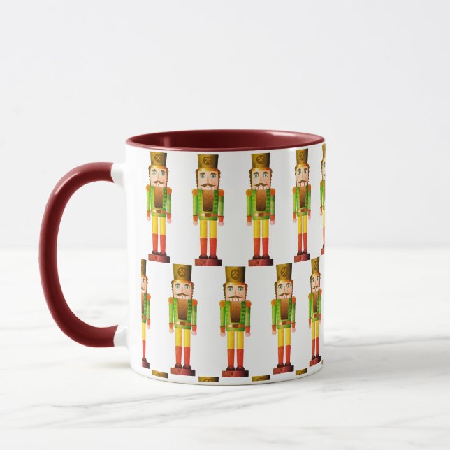 Nutcracker Soldier Green Christmas Mug (Left)