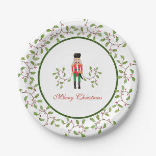 Nutcracker soldier & Holly Christmas party  Paper Plate