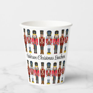 Nutcracker Soldier Personalise Text Christmas Paper Cups