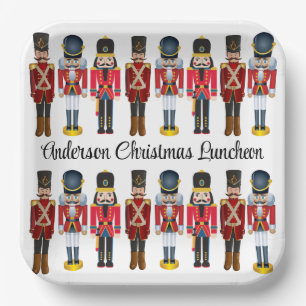 Nutcracker Soldier Personalise Text Cute Christmas Paper Plate