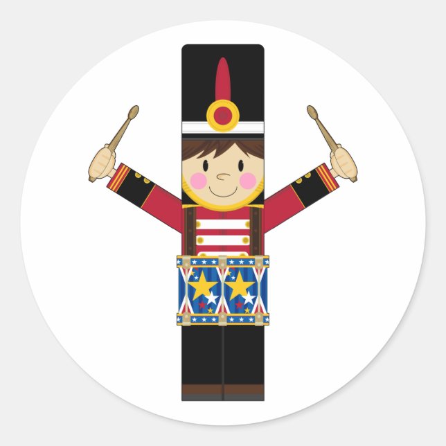 Nutcracker Soldier Playing Drums Sticker (Front)