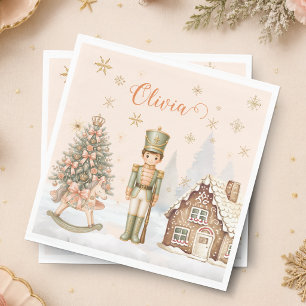 Nutcracker Soldier Sugar Plum Christmas Birthday Napkin