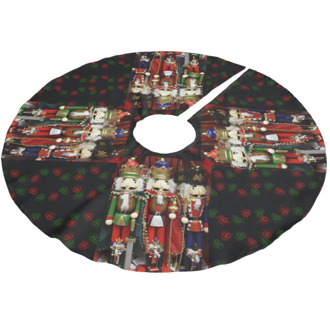Nutcracker Soldiers Christmas Brushed Polyester Tree Skirt (Angled)