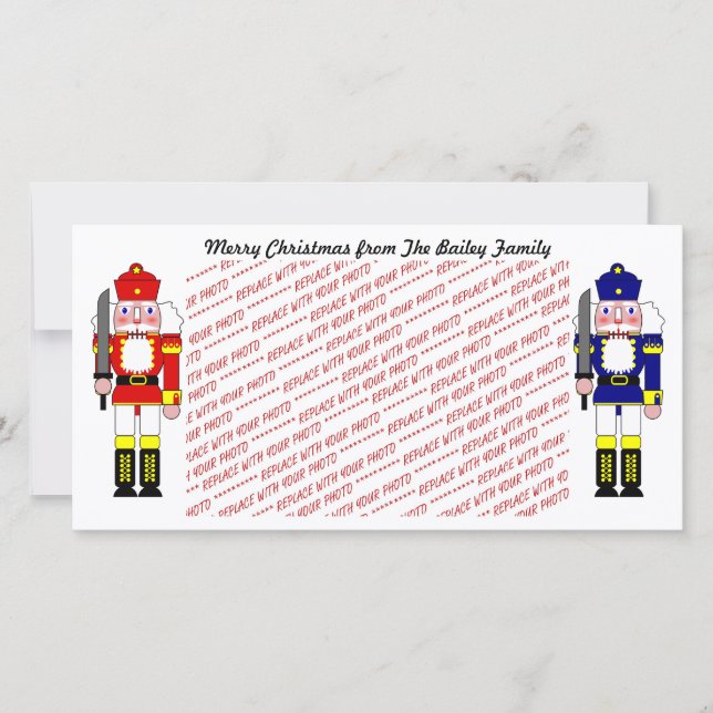 Nutcracker Soldiers Christmas Photo Holiday Card (Front)