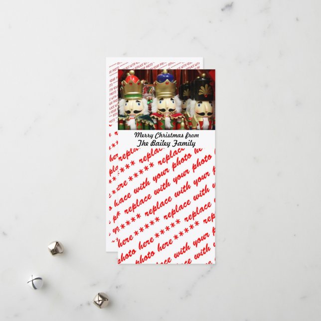 Nutcracker Soldiers Christmas Photo Holiday Card (Front/Back In Situ)