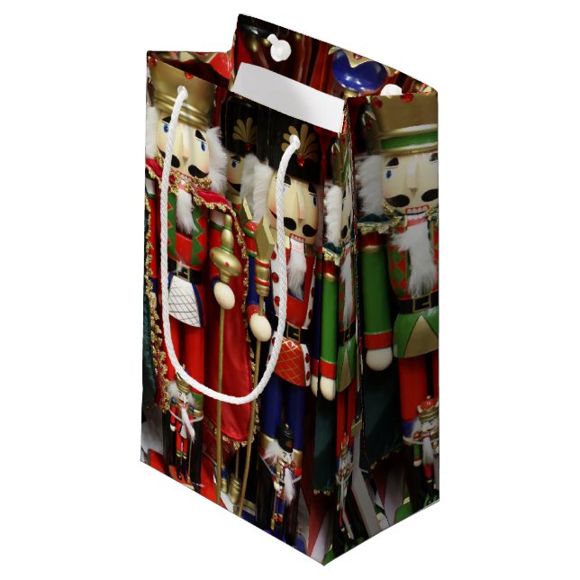 Nutcracker Soldiers Christmas Small Gift Bag (Front Angled)