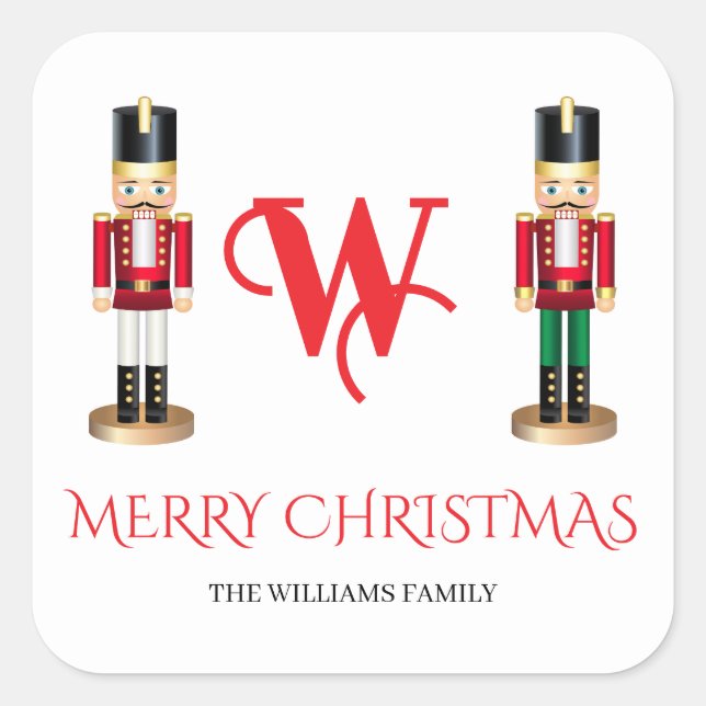 Nutcracker Soldiers Christmas Square Sticker (Front)