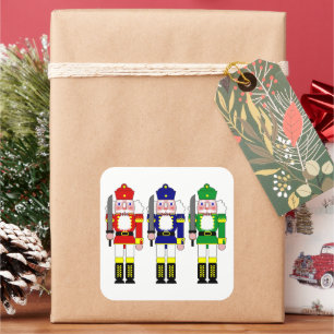 Nutcracker Soldiers Christmas Square Sticker