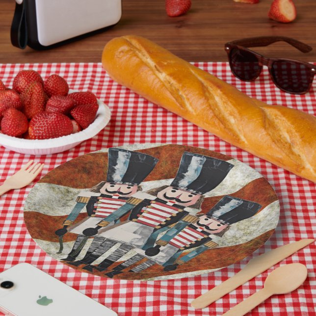 Nutcracker Soldiers Stripes  Paper Plate (Picnic)