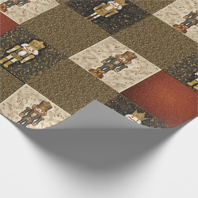 Nutcracker Sparkle Chequerboard Traditional Wrapping Paper (Corner)