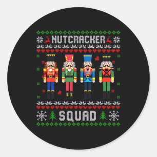 Nutcracker Squad Ballet Dance Christmas Matching F Classic Round Sticker