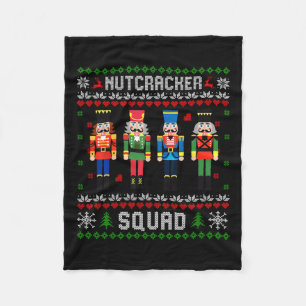 Nutcracker Squad Ballet Dance Christmas Matching F Fleece Blanket