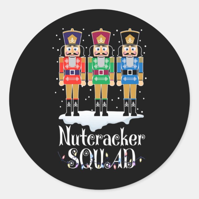 Nutcracker Squad Ballet Dance Christmas Xmas Light Classic Round Sticker (Front)