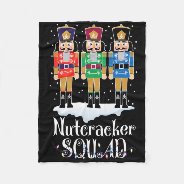 Nutcracker Squad Ballet Dance Christmas Xmas Light Fleece Blanket (Front)