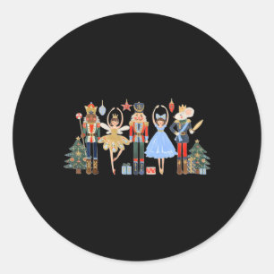 Nutcracker Squad Ballet Dance Matching Family Chri Classic Round Sticker
