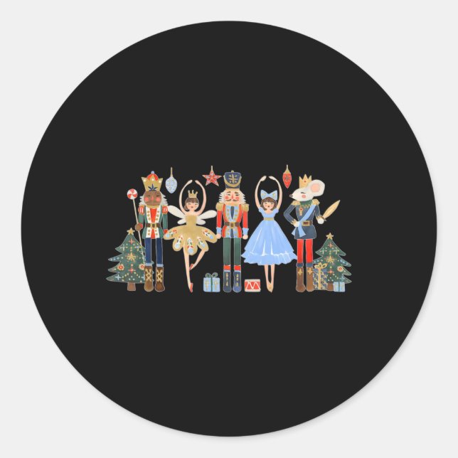 Nutcracker Squad Ballet Dance Matching Family Chri Classic Round Sticker (Front)