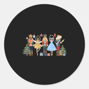Nutcracker Squad Ballet Dance Matching Family Chri Classic Round Sticker