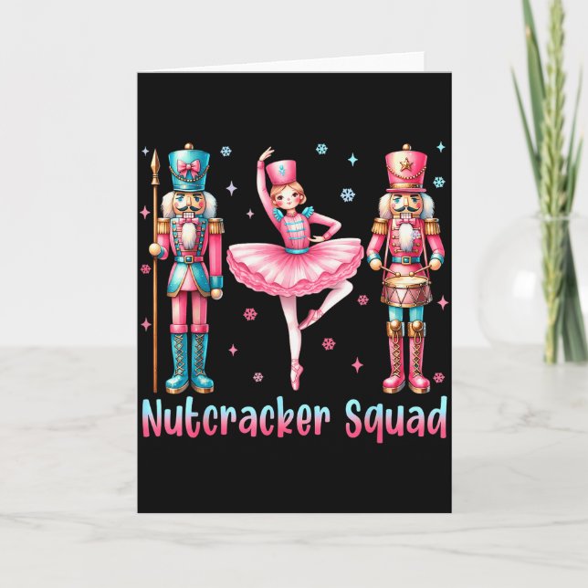 Nutcracker Squad Ballet Dance Merry Christmas Wome Card (Front)