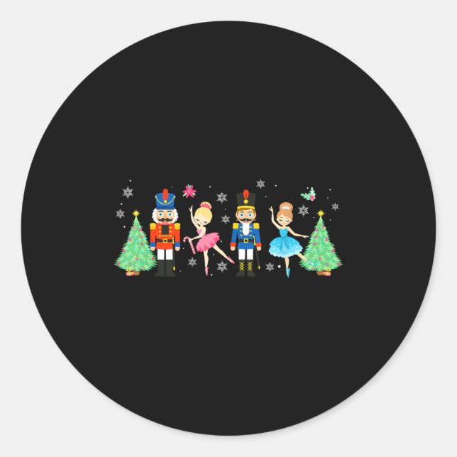 Nutcracker Squad Ballet Dance Merry Christmas Wome Classic Round Sticker (Front)