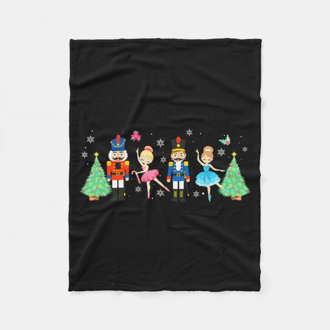 Nutcracker Squad Ballet Dance Merry Christmas Wome Fleece Blanket (Front)