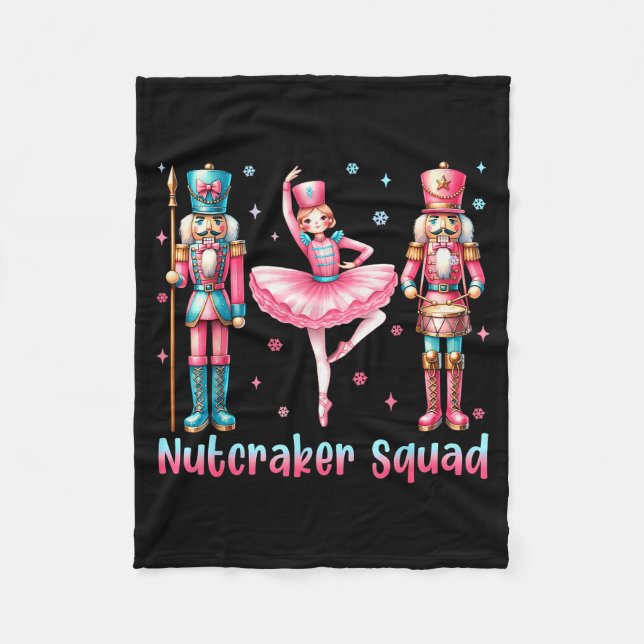 Nutcracker Squad Ballet Dance Merry Christmas Wome Fleece Blanket (Front)