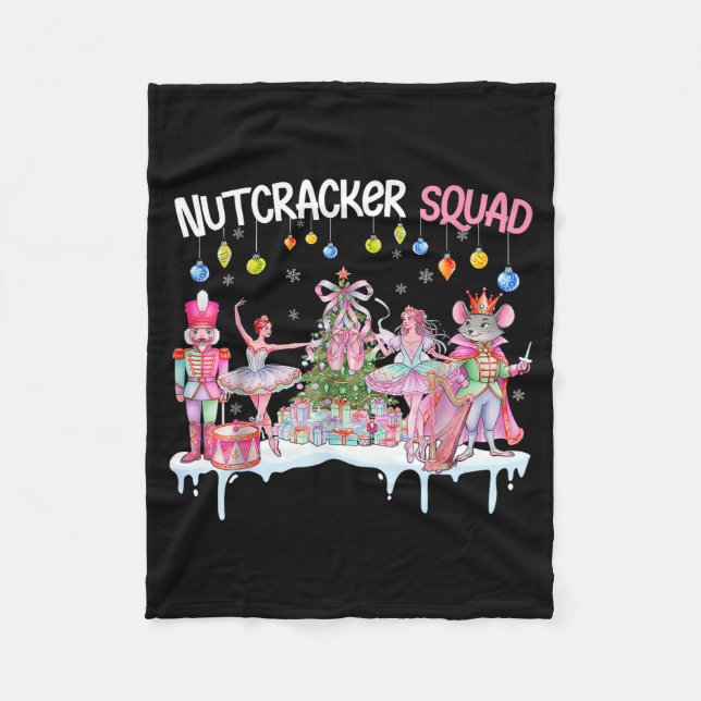 Nutcracker Squad Christmas Nk Ballet Sugar Plum Fa Fleece Blanket (Front)