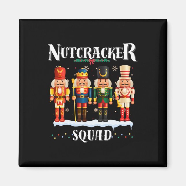 Nutcracker Squad Christmas Pajama Holiday Fun Fest Magnet (Front)