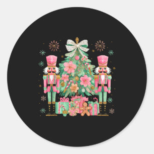 Nutcracker Squad Christmas Tree Ballet Dance Women Classic Round Sticker